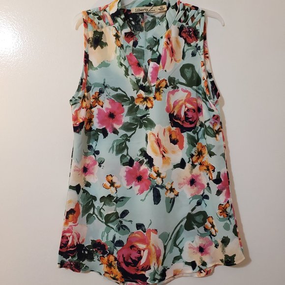 Liberty Love Tops - Beautiful Floral Sleeveless Blouse by Liberty Love
